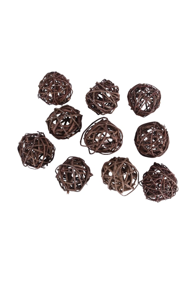 Dekoratif Rattan Ball Süs Topu 8 cm 10 Adet - 1