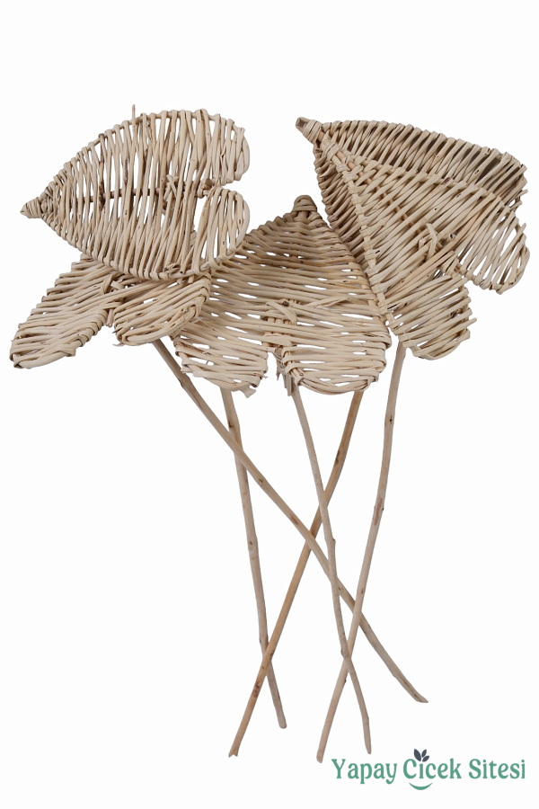 Rattan Örme Flat Heart Kalp 50 Cm 5li - 2