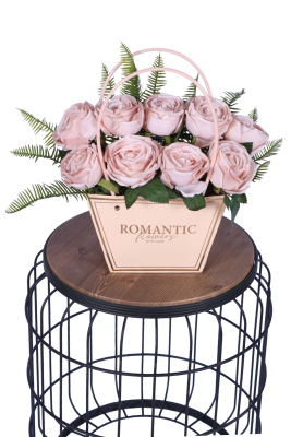 Yapay Çiçekli Romantic Çantalı Aranjman Model 3 - Yapay Çiçek Sitesi