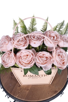 Yapay Çiçekli Romantic Çantalı Aranjman Model 3 - 2