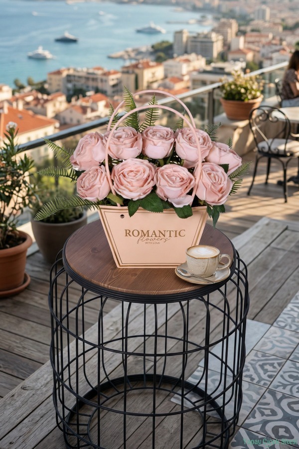 Yapay Çiçekli Romantic Çantalı Aranjman Model 3 - 4