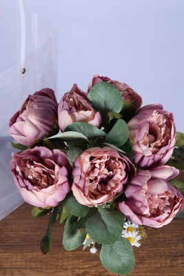 Saksılı Çiçek Aranjmanı (Şeffaf Çanta Hediyeli) Model 7 - 3