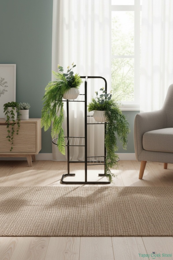 Saksılı Yapay Bitki Sarkan Sarmaşık 2li Set Model 1 - 5