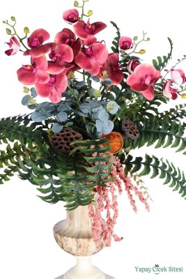 Seramik Saksıda Premium Yapay Çiçek Aranjmanı Model 3 - 2