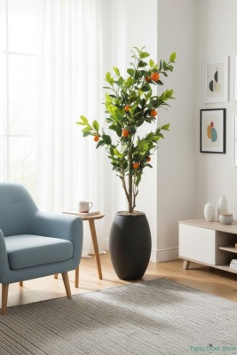 Siyah Fiber Saksıda Portakal Ağacı 220 cm - 5