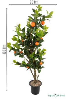 Siyah Plastik Saksıda Yapay Portakal Ağacı 190 cm - Yapay Çiçek Sitesi