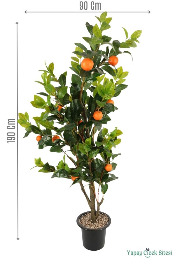 Siyah Plastik Saksıda Yapay Portakal Ağacı 190 cm - 1