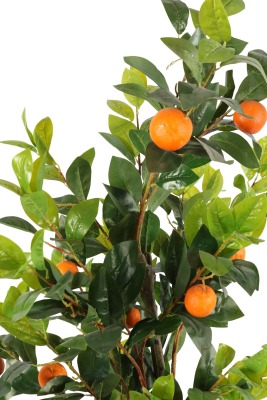 Siyah Plastik Saksıda Yapay Portakal Ağacı 190 cm - 4