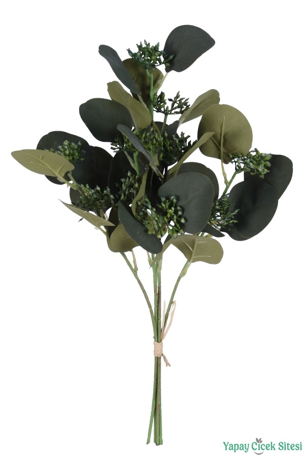 Tomurcuklu Okaliptus Demeti 45cm 4 Dal Yeşil - 1