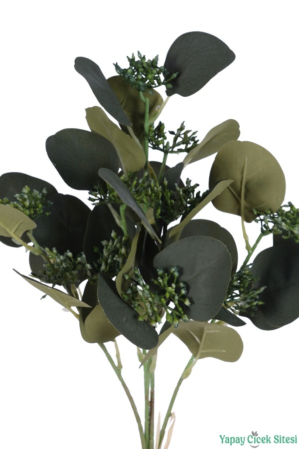 Tomurcuklu Okaliptus Demeti 45cm 4 Dal Yeşil - 2
