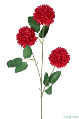Yapay 3 Top Karanfil 62 cm Kırmızı - 4