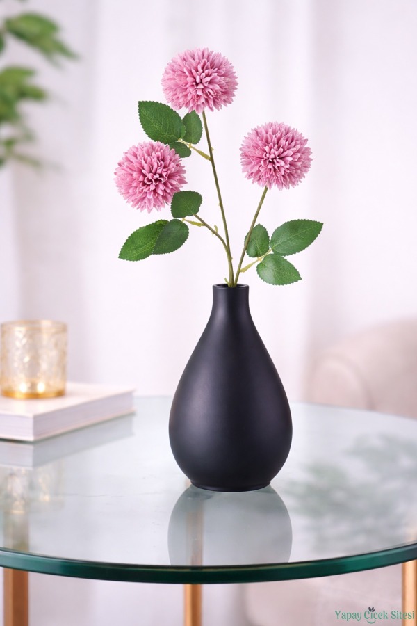 Yapay 3 Top Karanfil 62 cm Pembe - 1