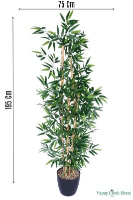 Yapay 4 Gövdeli Bambu Ağacı 195 Cm Yeşil - Yapay Çiçek Sitesi