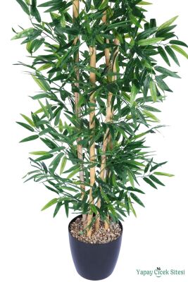 Yapay 4 Gövdeli Bambu Ağacı 195 Cm Yeşil - 2