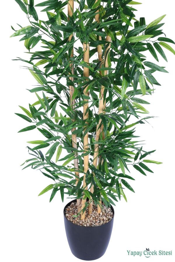 Yapay 4 Gövdeli Bambu Ağacı 195 Cm Yeşil - 2