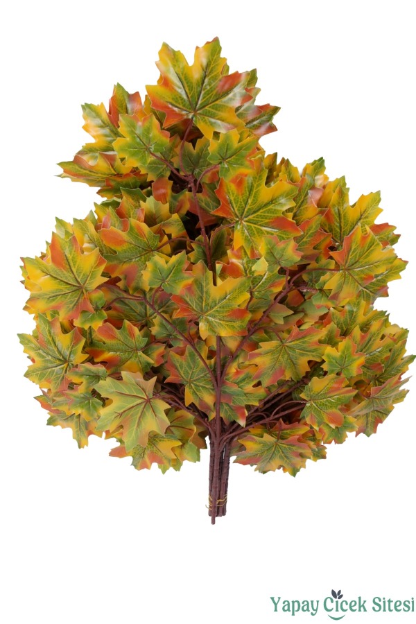 Yapay Akça Ağacı Dalı 25 Yapraklı 70 Cm 12 Adet Yeşil-Sarı - 3