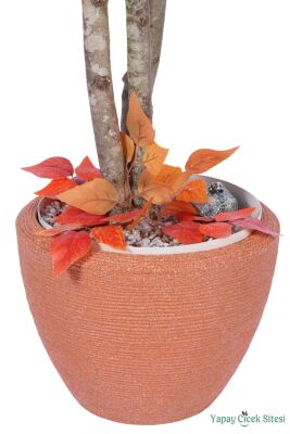 Yapay Akçaağaç 180 cm Bohem Saksıda Turuncu - 3