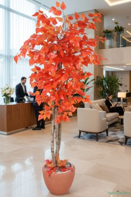 Yapay Akçaağaç 180 cm Bohem Saksıda Turuncu - 4