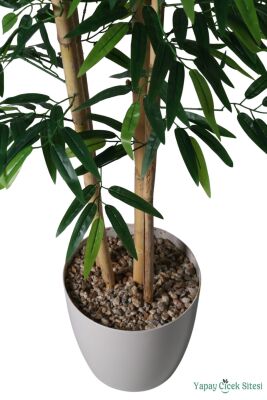 Yapay Bambu Ağacı 170 cm (Beyaz Saksılı) - 3