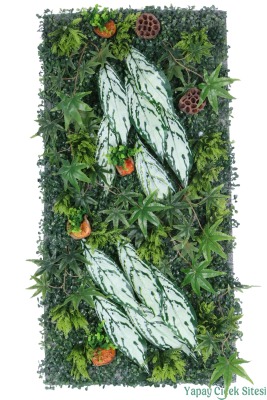 Yapay Bitkili Duvar Paneli 50x100 cm Model 5 - Yapay Çiçek Sitesi