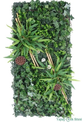 Yapay Bitkili Duvar Paneli 50x100 cm Model 7 - Yapay Çiçek Sitesi