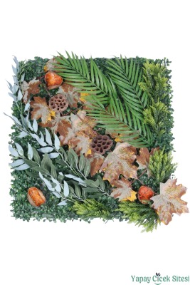 Yapay Bitkili Duvar Paneli 50x50 cm Model 1 - Yapay Çiçek Sitesi