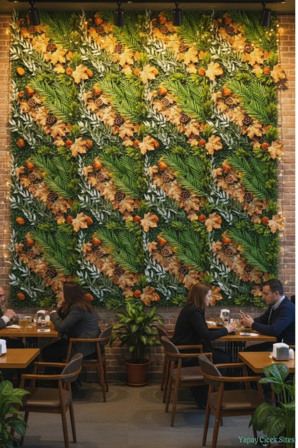 Yapay Bitkili Duvar Paneli 50x50 cm Model 1 - 5