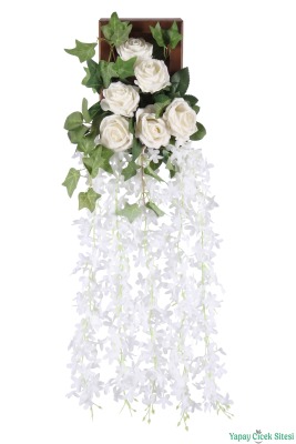 Yapay Çiçek Sitesi Ahşap Çerçeveli Yapay Çiçek Duvar Tablosu 15x24 Model 10 - 2