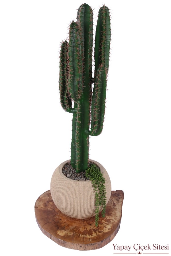 Bohem Küre Saksıda Yapay Kaktüs 125 cm Model 4 - 1