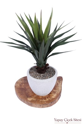 Bohem Saksıda Yapay Kaliteli Agave Ağacı 95 cm - Yapay Çiçek Sitesi