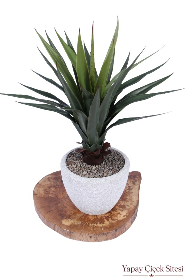Bohem Saksıda Yapay Kaliteli Agave Ağacı 95 cm - 1