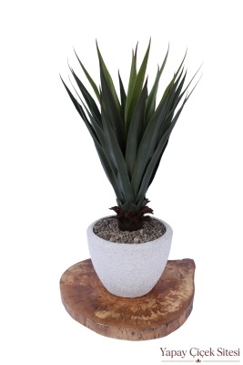 Bohem Saksıda Yapay Kaliteli Agave Ağacı 95 cm - 3