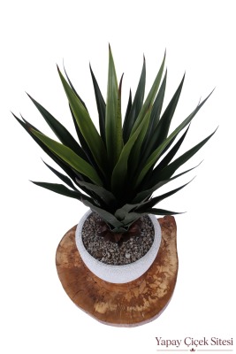Bohem Saksıda Yapay Kaliteli Agave Ağacı 95 cm - 4