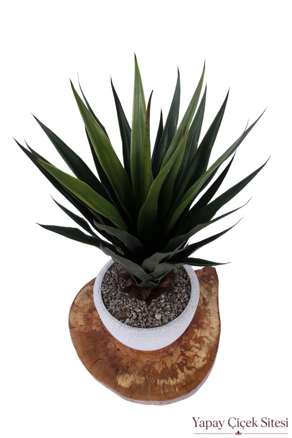Bohem Saksıda Yapay Kaliteli Agave Ağacı 95 cm - 4