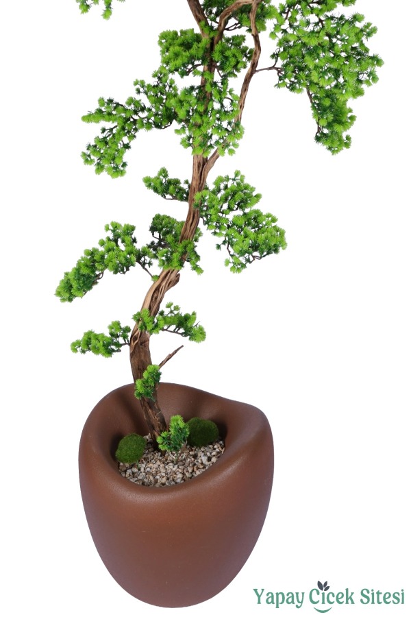 Yapay Çiçek Sitesi Fiber Saksıda Doğal Gövdeli Bonsai Yapay Ağaç 170 Cm - 5