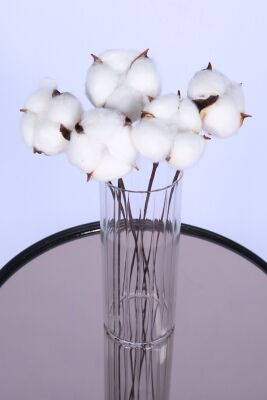 Yapay Çiçek Sitesi Pamuk Çiçeği 5li 30 cm - 2