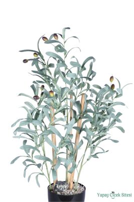 Yapay Çiçek Sitesi Plastik Saksıda Yapay Bambulu Zeytin Ağacı 80 cm - 3