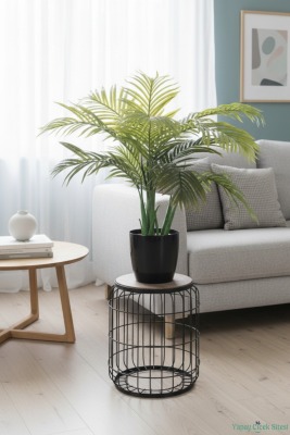 Yapay Çiçek Sitesi Siyah Plastik Saksıda Yapay Areka Ağacı 100 cm - 4