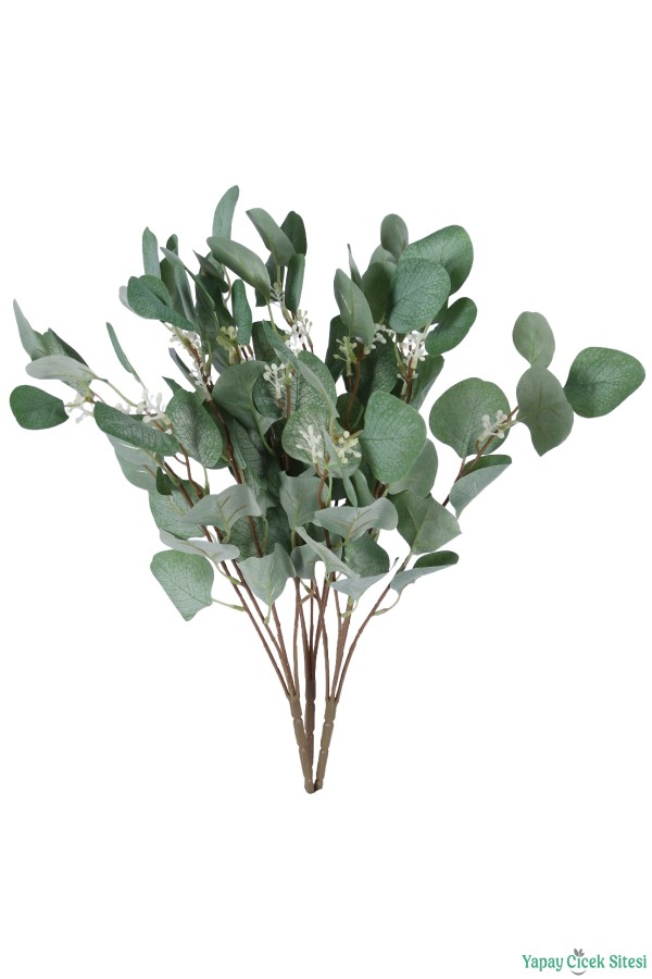Tomurcuklu Yapay Okaliptus Dalı 46cm Yeşil - 4