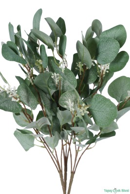 Tomurcuklu Yapay Okaliptus Dalı 46cm Yeşil - 5