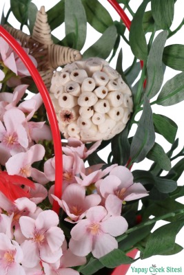 Yapay Çiçekli Romantic Çantalı Aranjman Model 37 - 5