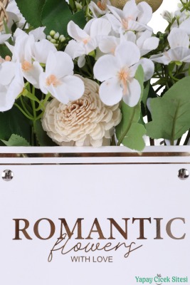 Yapay Çiçekli Romantic Çantalı Aranjman Model 39 - 4