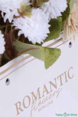 Yapay Çiçekli Romantic Çantalı Aranjman Model 41 - 5