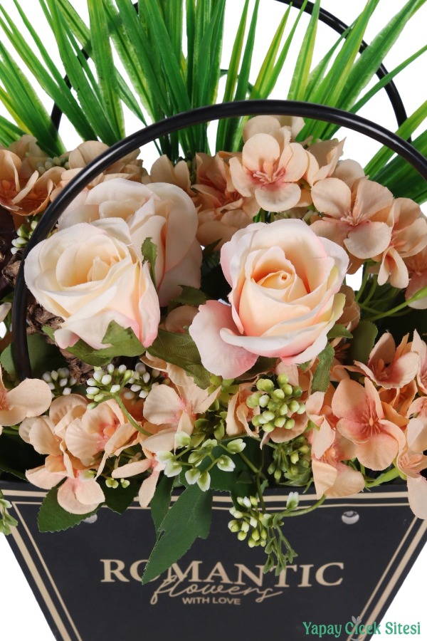 Yapay Çiçekli Romantic Çantalı Aranjman Model 43 - 3
