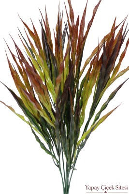 Yapay Dalgalı Sazlık Yeşillik Demeti 45 cm Kızıl Yeşil - 2
