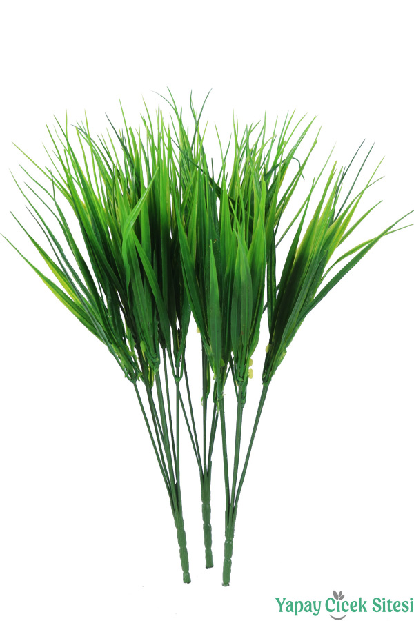 Yapay Dekoratif Yeşillik Çimen Saz Demeti 38 cm 3 Adet Yeşil - 1