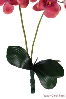 Yapay Islak Dokulu 2'li Orkide 55 cm Koyu Fuşya - 3