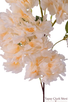 Yapay Kabarık Bahar Dalı 95 cm Krem Beyaz - 2