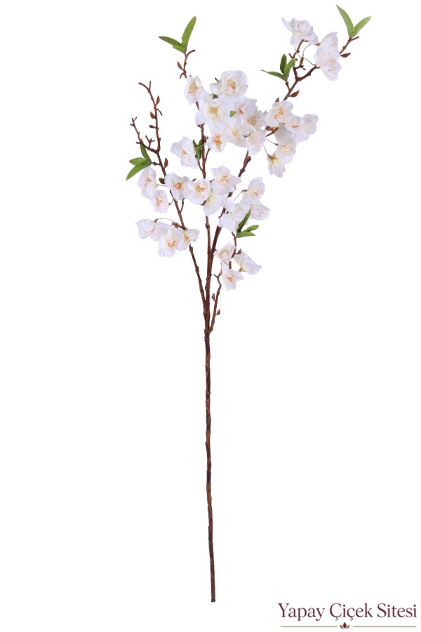 Yapay Kiraz Çiçeği Dalı 90 cm Krem Beyaz - 1