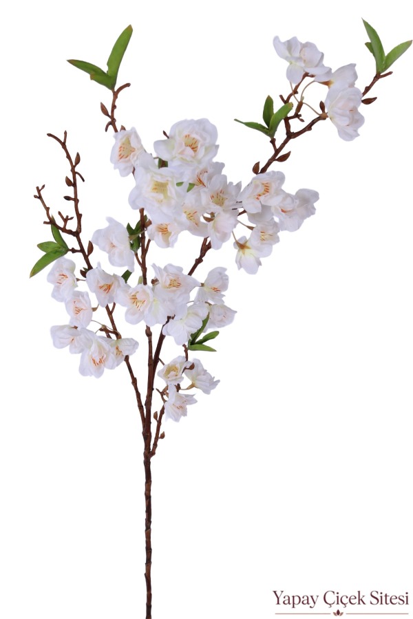 Yapay Kiraz Çiçeği Dalı 90 cm Krem Beyaz - 2